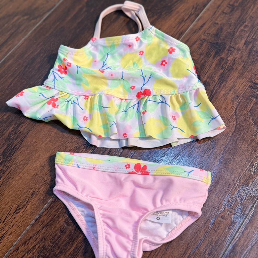 Wonder Nation Yellow and Pink Kids Swim Set